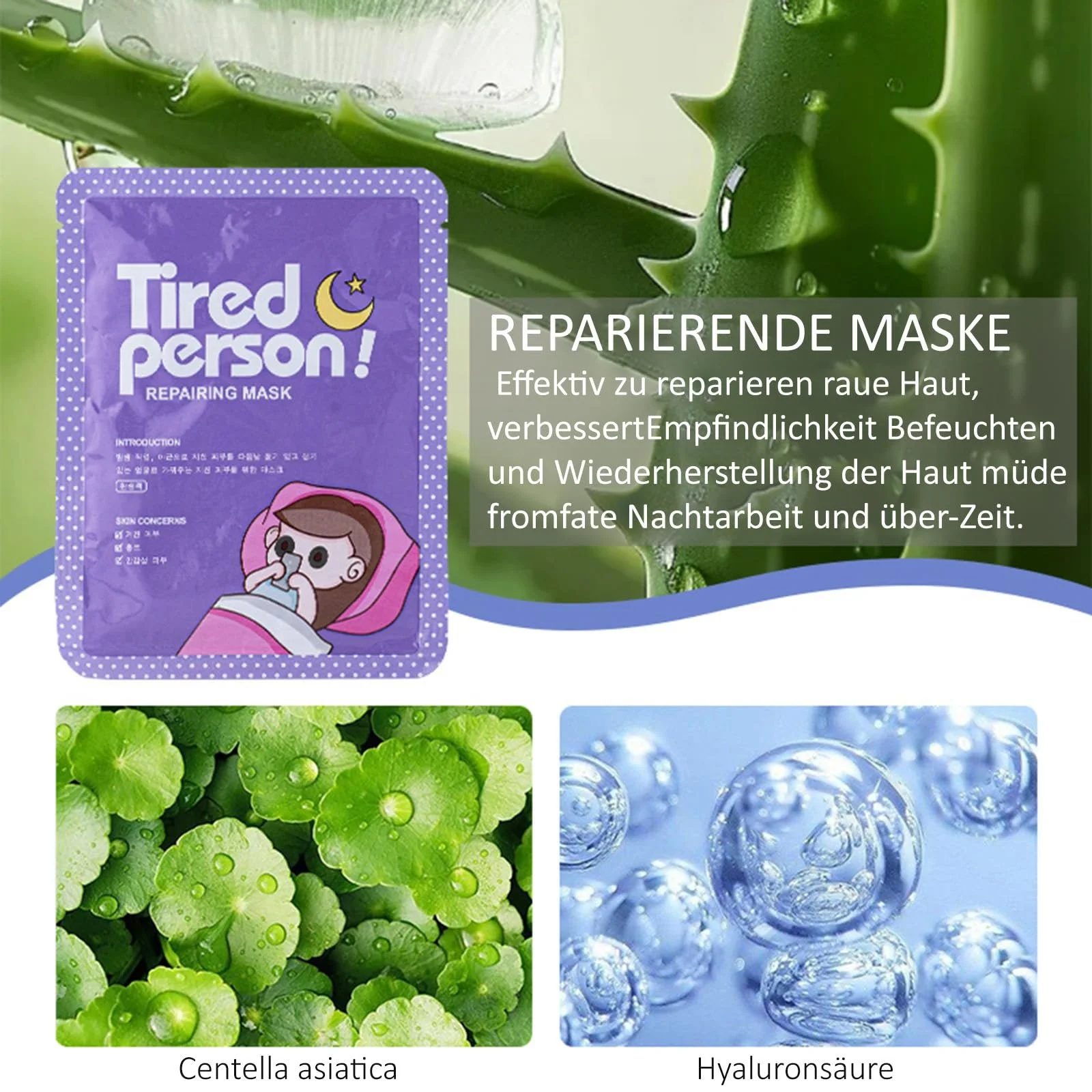 Тканинна маска Soleneva Набір 8 шт Зволожуюча з гіалуроновою кислотою та ніацинамідом, фото №5