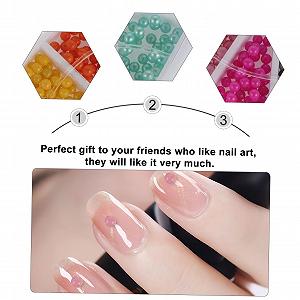Перлини для нігтів Housoutil Багатофункціональні блискітки Просте нанесення для DIY дизайну нігтів вдома synthetic.ua - Фото 1