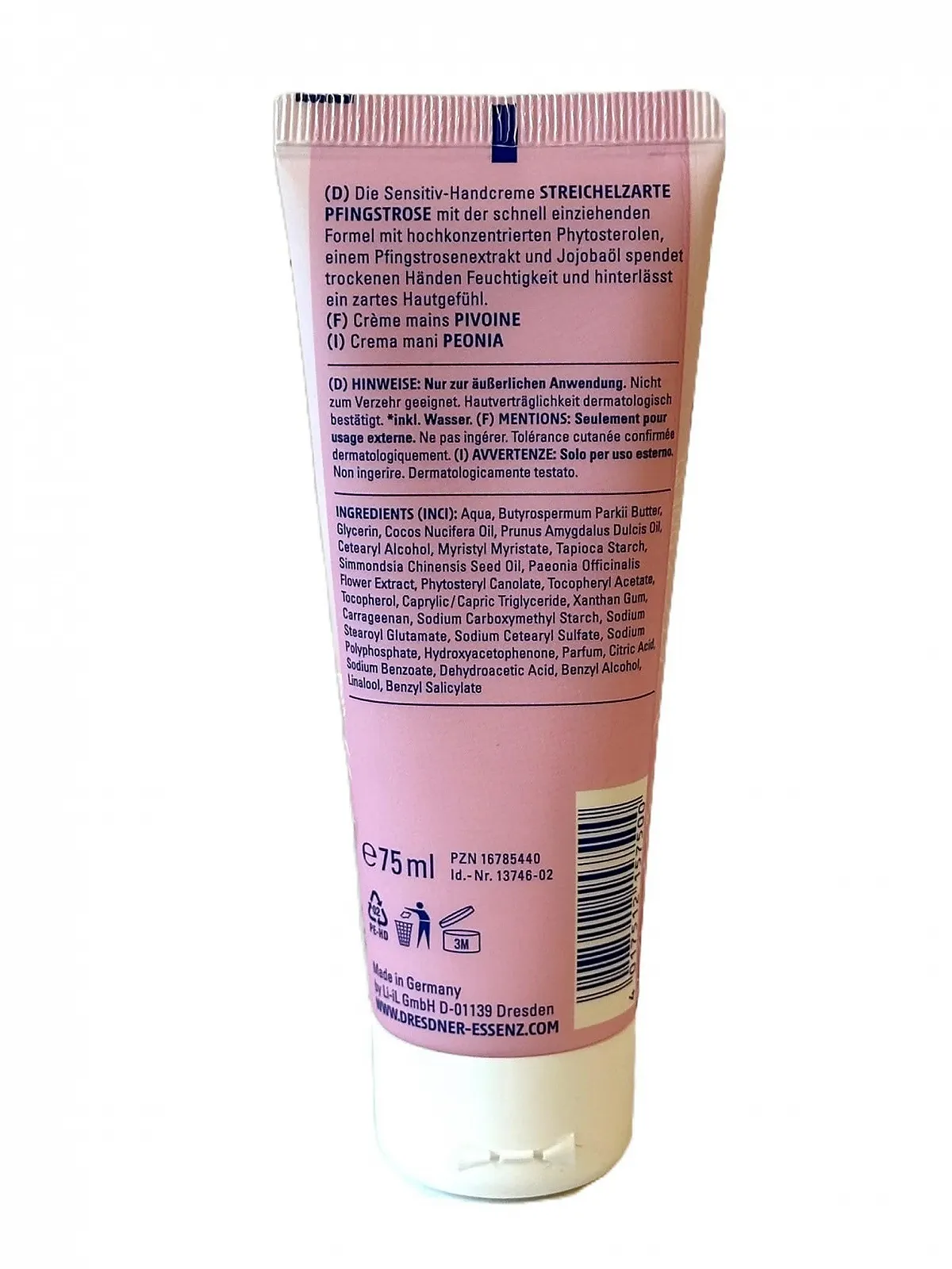 Крем для рук Dresdner Essenz Mix Ich w", Sensitive Hand Cream, Sooo Soft, Sensitive Hand Cream, Invigorating Aloe Vera, Sensitive Hand Cream, Soft Peony, фото №5