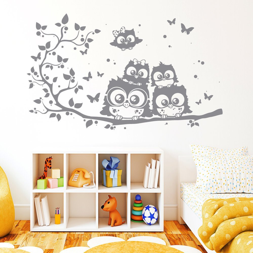 Наклейка на стіну Loft Owl Family Весняна гілка з 5 совами 49 кольорів, фото №7 Наклейка на стіну Loft Owl Family Весняна гілка з 5 совами 49 кольорів, фото №7
