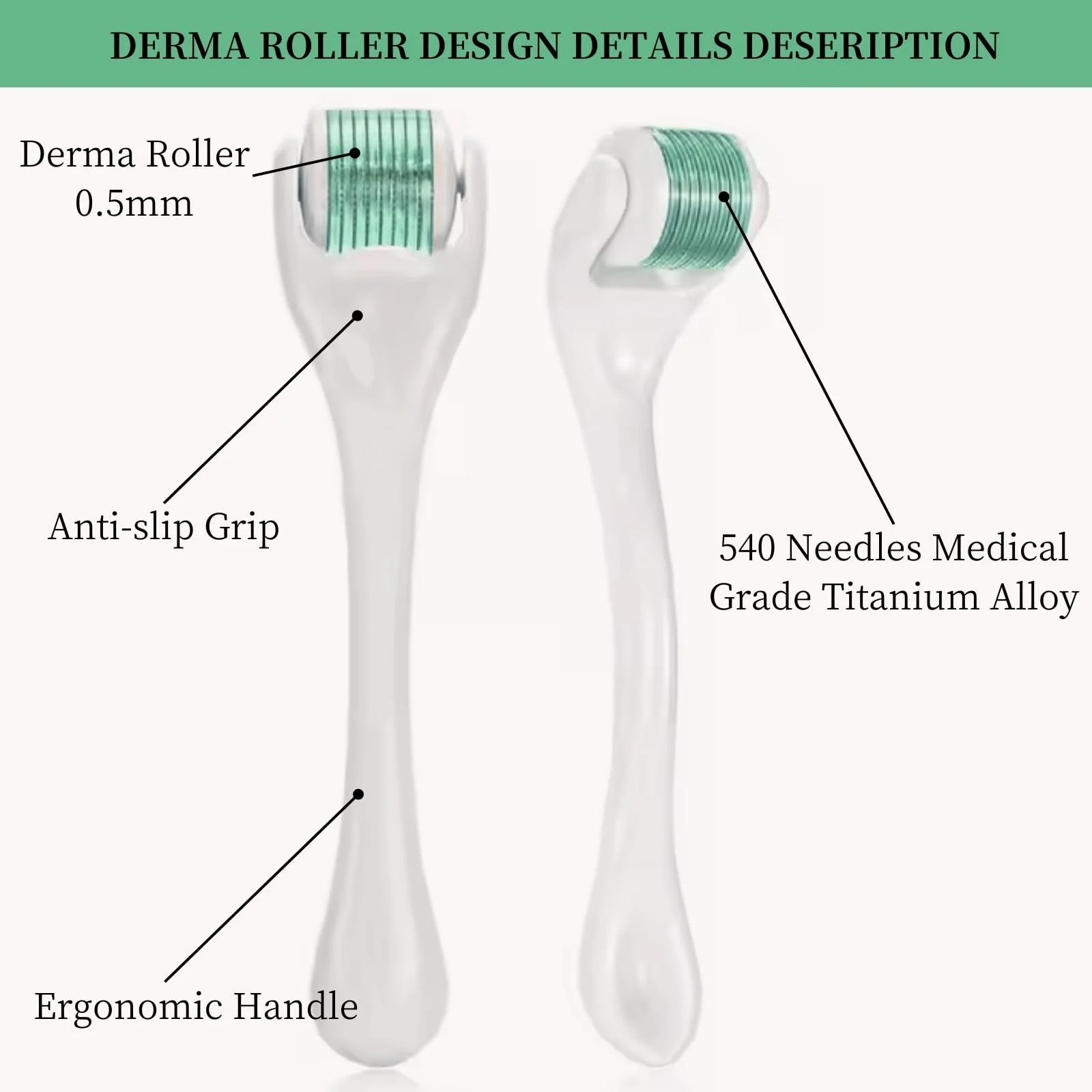 Дермаролер Microneedling Roller 0.5 мм, 540 голок, фото №7
