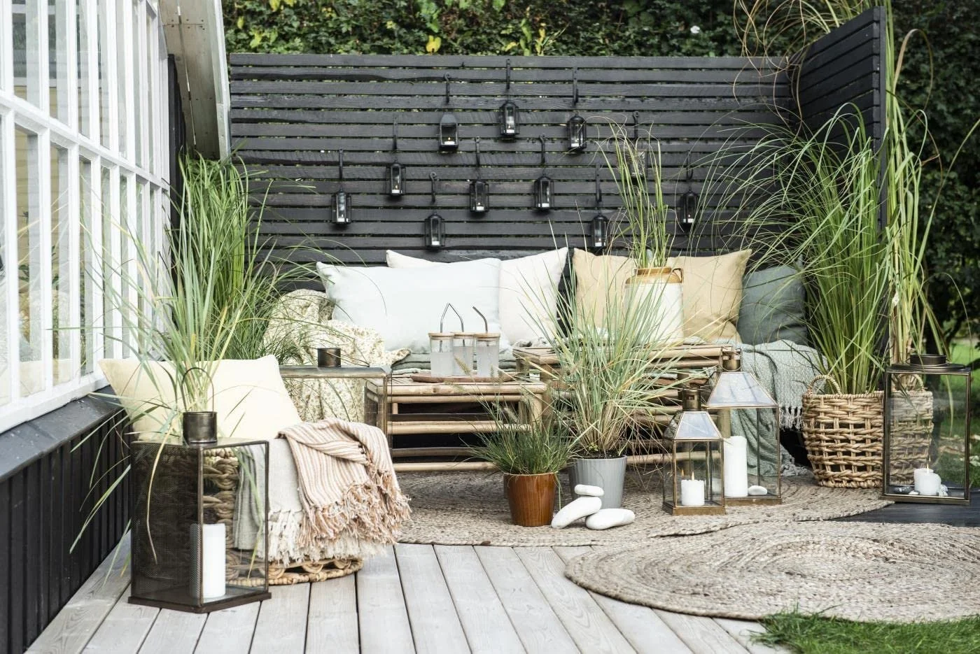 Плед IB Laursen Хлопок 160 x 130 см Кремовый / Зеленый узор, фото №7