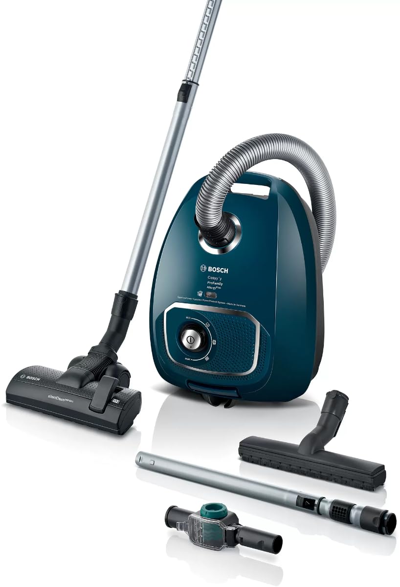 Пилосос Bosch bgls4fam 700W з мішком та фільтром для алергіків, пластик, синій, фото №1