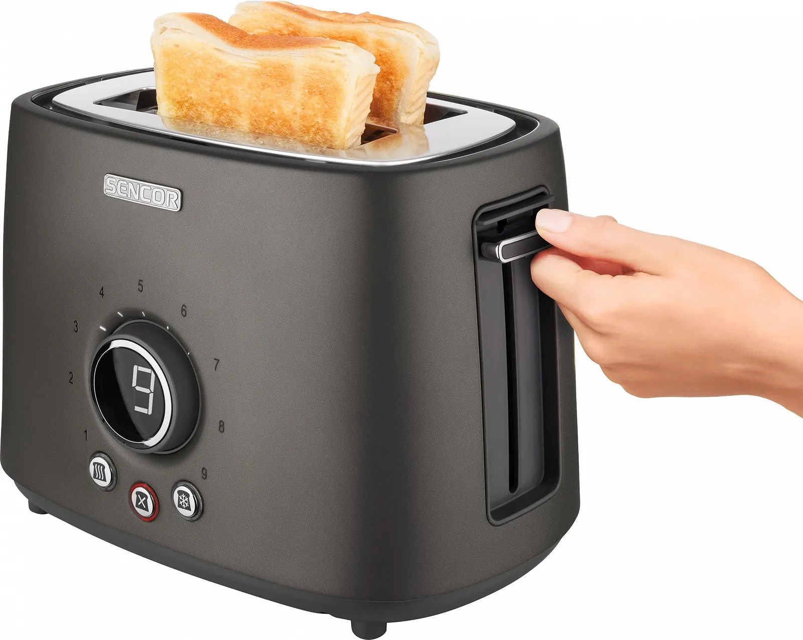 Тостер Sencor STS6058BK STS 605 Нержавіюча сталь, Чорний, фото №4