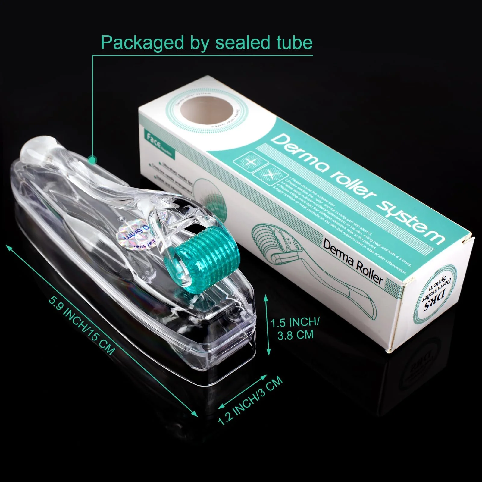 Derma Roller 0.3 мм, система мікроголок для шкіри, проти старіння, від прищів, розтяжок, целюліту, фото №2