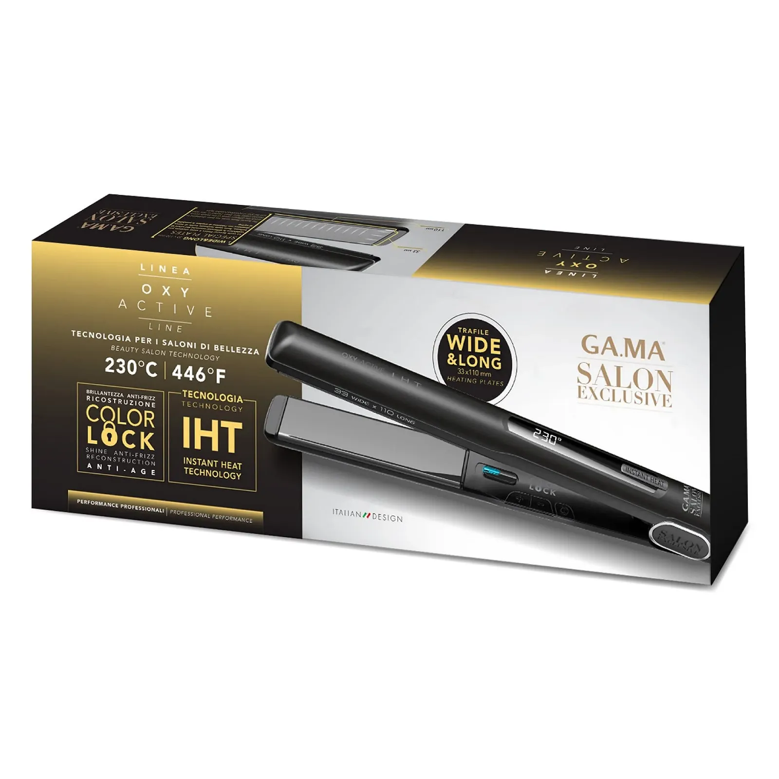Выпрямитель для волос GA.MA Italy Professional G-Style Oxy-Active IHT Wide & Long Oxy-Active Technology 150°-230°C Black, фото №5 Выпрямитель для волос GA.MA Italy Professional G-Style Oxy-Active IHT Wide & Long Oxy-Active Technology 150°-230°C Black, фото №5