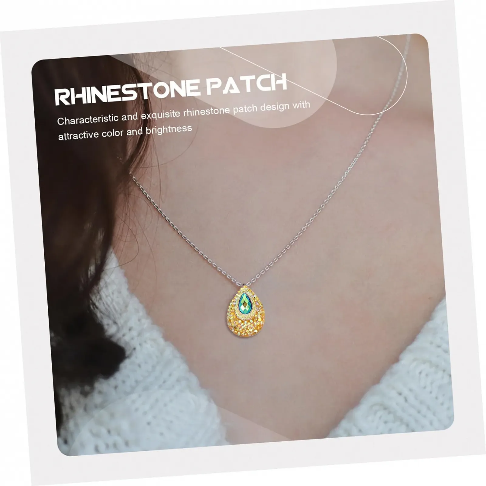 Стразы Капля воды Смола 18x13мм Желтый Голубой 100 шт., фото №6