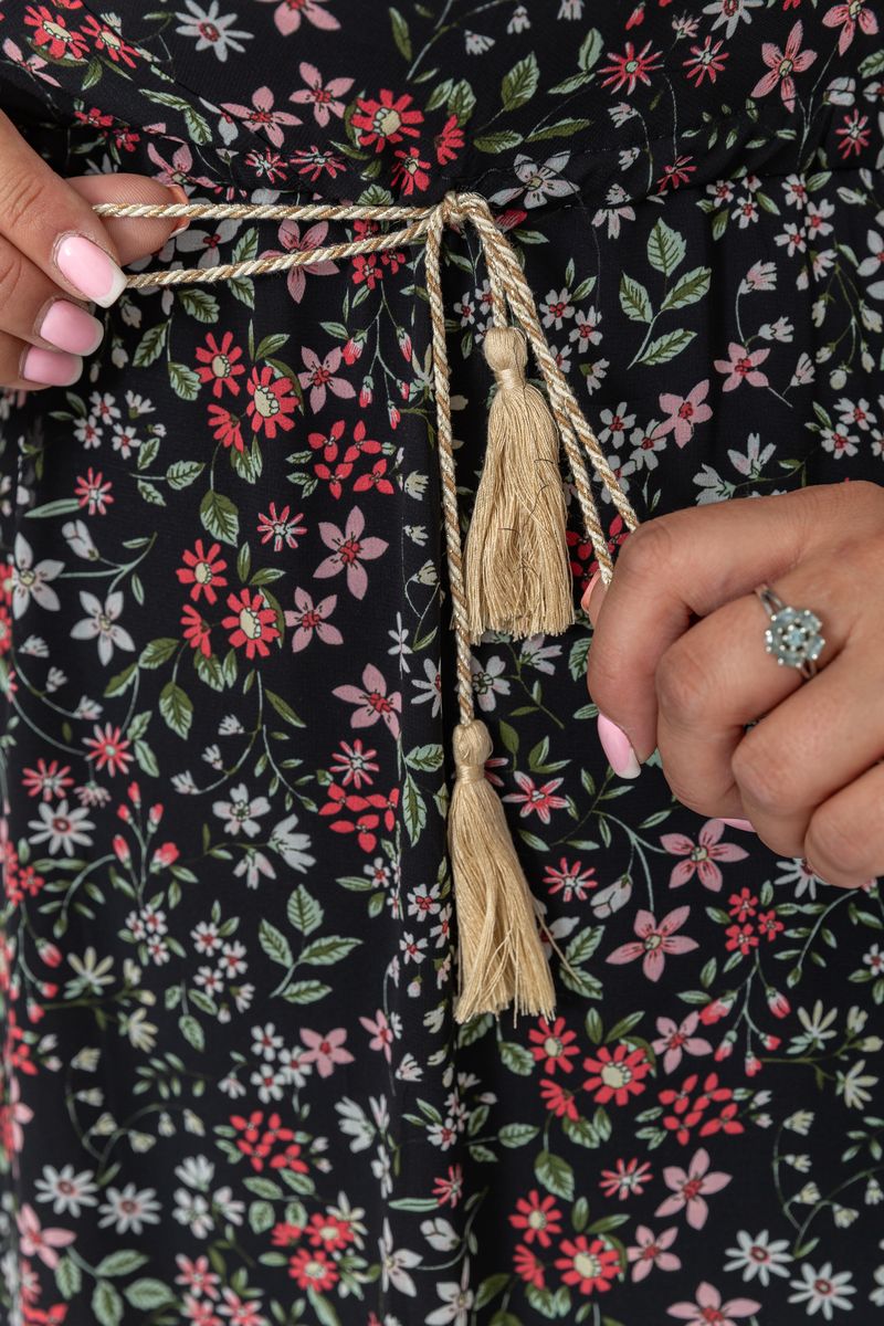 Платье шифоновое цвет черно-розовый 204R1876-1, фото №5