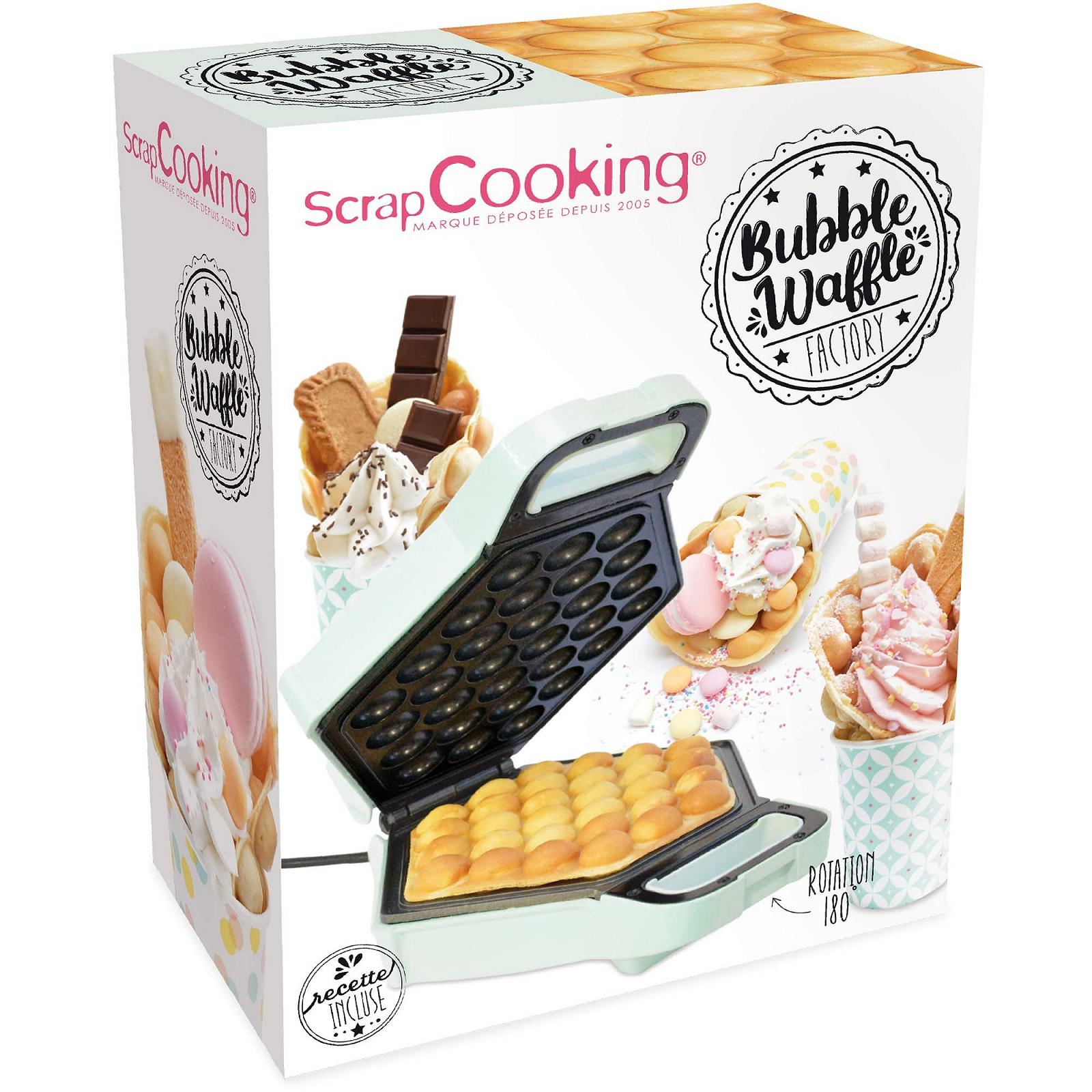Вафельница Scrap Cooking Bubble Factory - электрическая для гонконгских вафель, 180° вращение, антипригарное покрытие, диаметр 20 см, водяной зеленый, фото №1