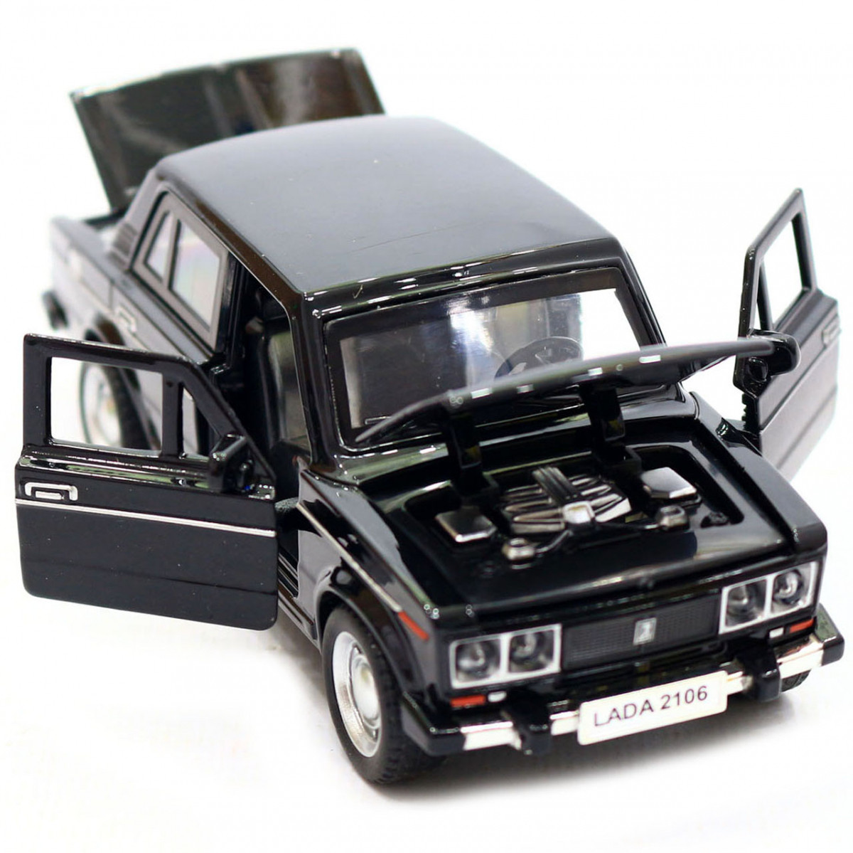 Машинка игровая автопром «ВАЗ-2106» Черный со световыми и звуковыми эффектами 7642, фото №8