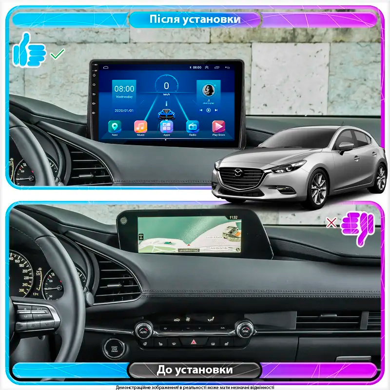 Штатна магнітола Lesko для Mazda 3 IV BP 2019-н.в. екран 10 6/128Gb 4G Wi-Fi GPS Top, фото №2