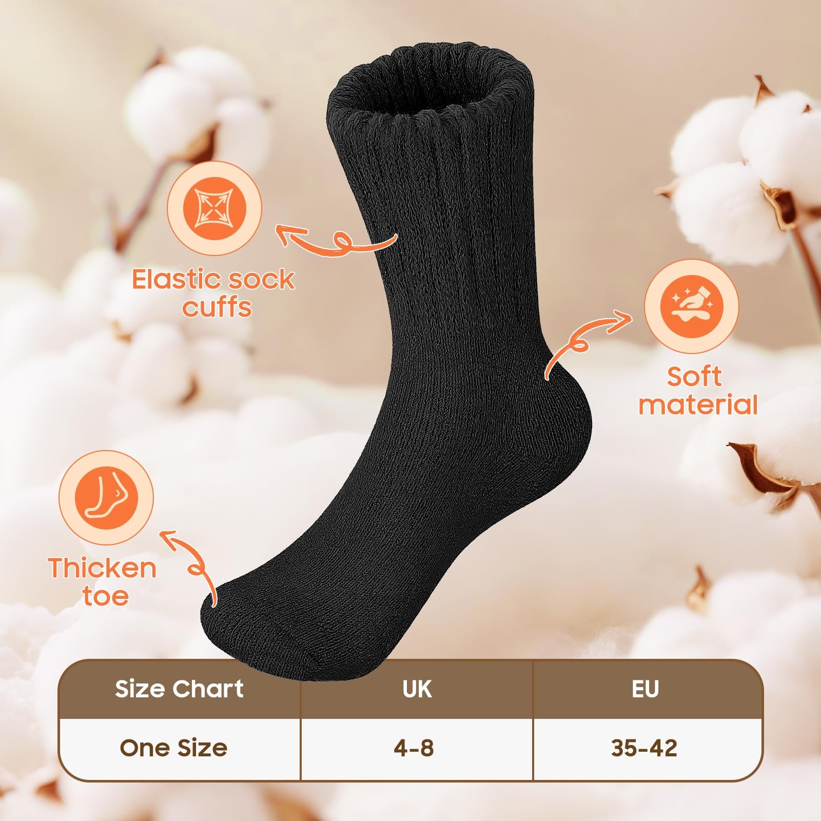 Термоноски Женские 3 пары - Зимние Теплые Носки для походов Плотные Рабочие Носки Стопперы для походов Дома Отдыха EU 35-42, фото №5