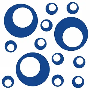 Наклейка на стіну kleb-Drauf 13 Retro Dots Синя Глянцева - Фото 1