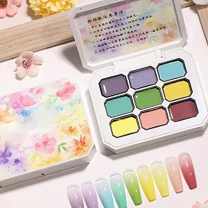 Гель-лак Mihauuke, набор 9 цветов, палитра для стемпинга с 3D моделирующим лаком для начинающих и салонов synthetic.ua - Фото 1