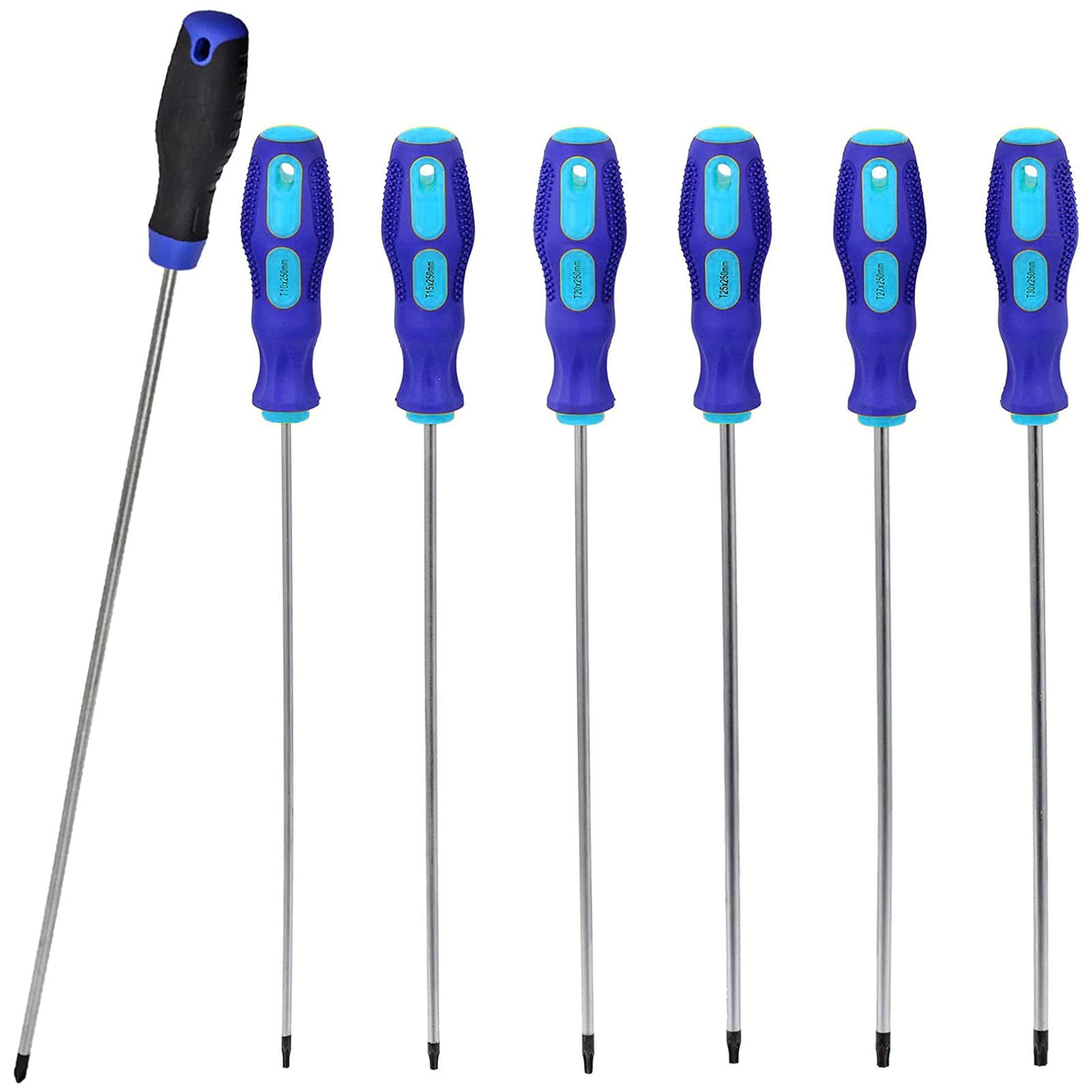 Набір викруток Spares2go Extralange CRV Магнітний наконечник Star Torx + Phillips 7-шт. 360/400 мм, фото №1