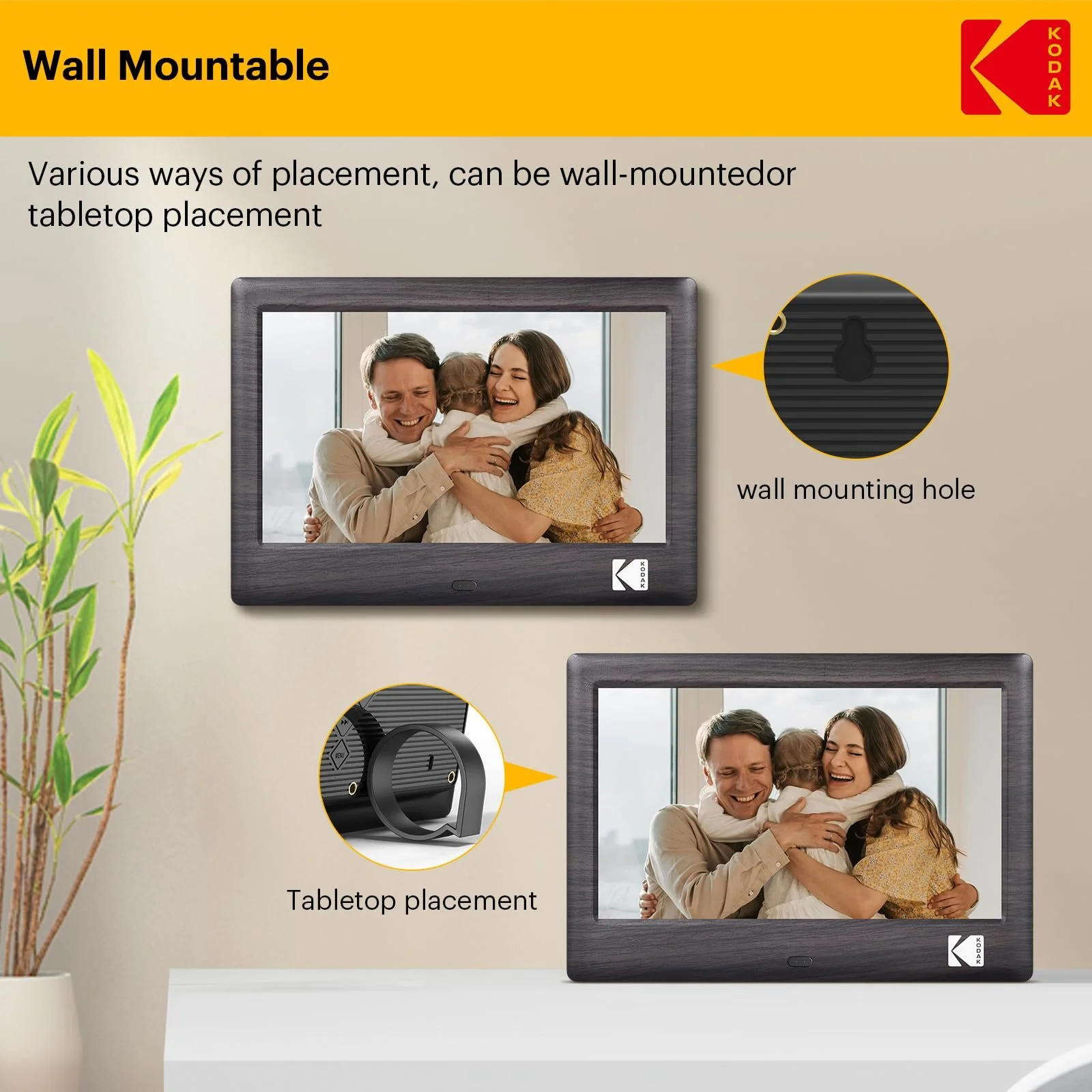 Цифровая фоторамка Kodak 7 дюймов IPS 1024x600 USB SD Auto-rotate Remote Control, фото №5 Цифровая фоторамка Kodak 7 дюймов IPS 1024x600 USB SD Auto-rotate Remote Control, фото №5