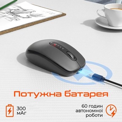 Мышка Meetion BTM100R Wireless/Bluetooth Black (MT-BTM100R-A), фото №5 Мышка Meetion BTM100R Wireless/Bluetooth Black (MT-BTM100R-A), фото №5