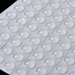 Отбойник для дверей демпфер Dory d=15мм h=3мм прозрачный силиконовый 36 штук synthetic.ua - Фото 1