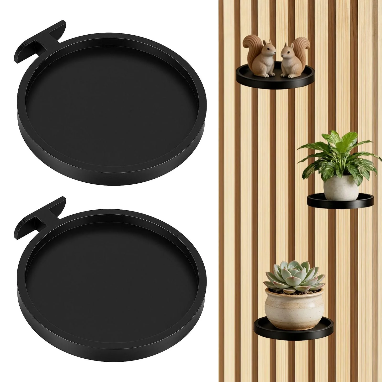 Тримачі для рослин для акустичних панелей набір 2 шт чорні, фото №1 Тримачі для рослин для акустичних панелей набір 2 шт чорні, фото №1