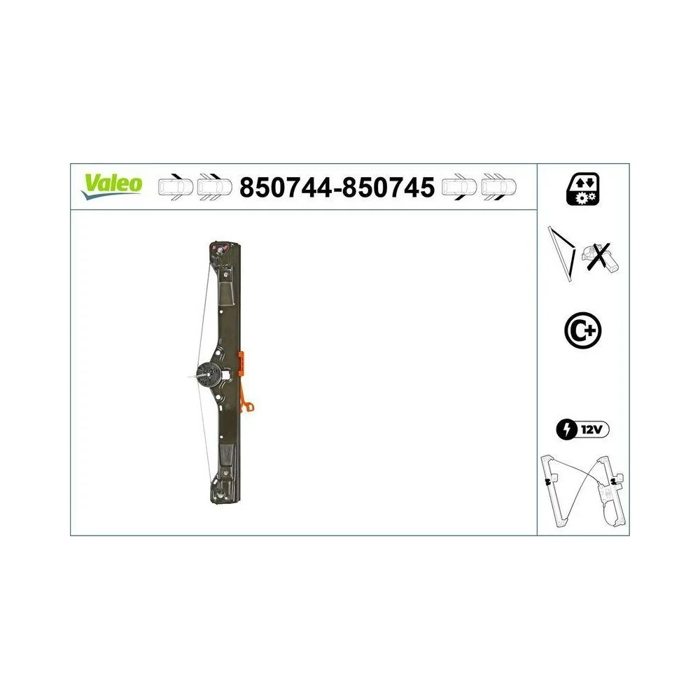 Склопідйомник VALEO 850744 для FIAT ABARTH, передній лівий, фото №1