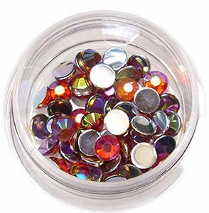 Стрази RM Beautynails круглі помаранчеві блискітки 4 мм, приблизно 50 штук - Фото 1