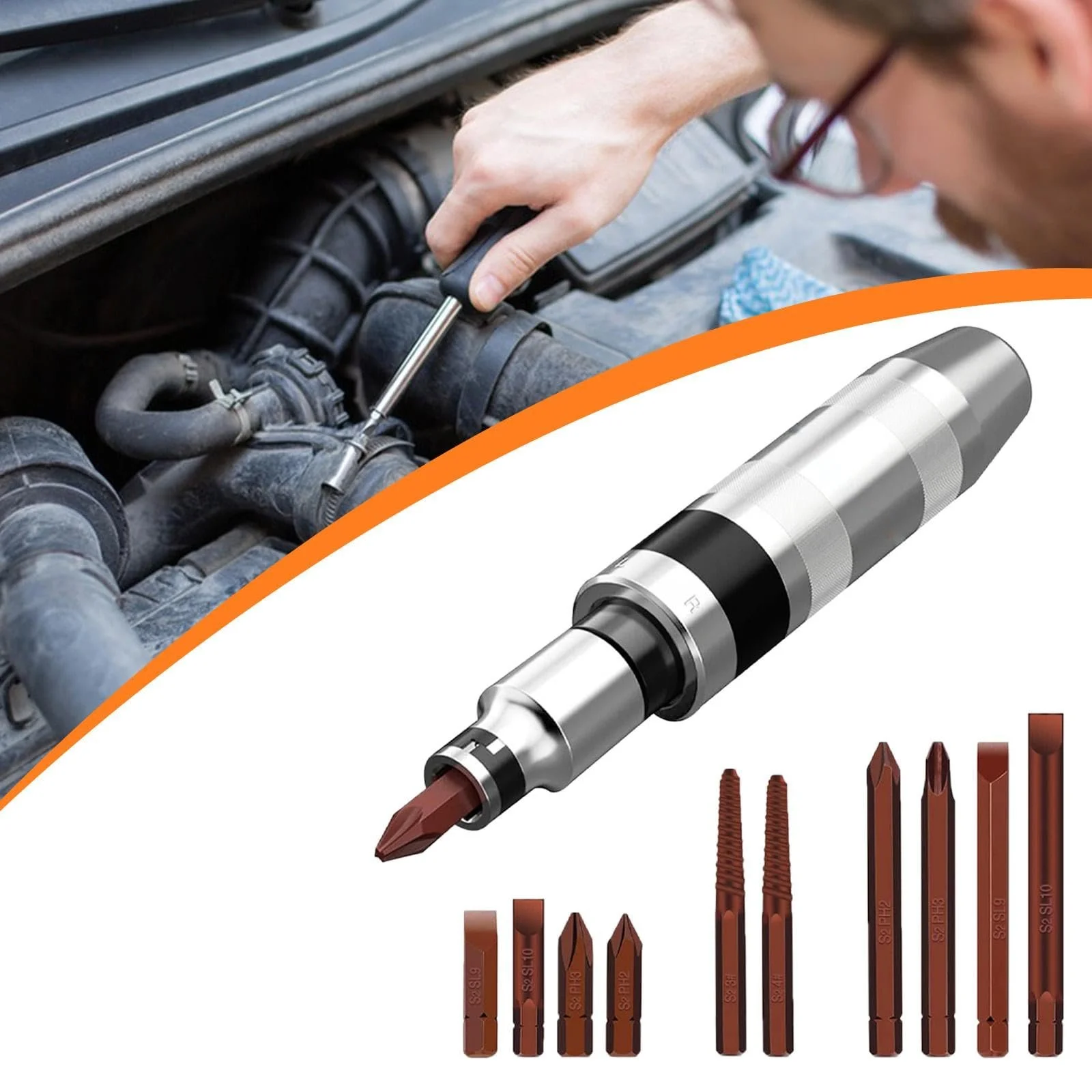 Набір ударних викруток 1/2 дюйма Сталь, фото №4