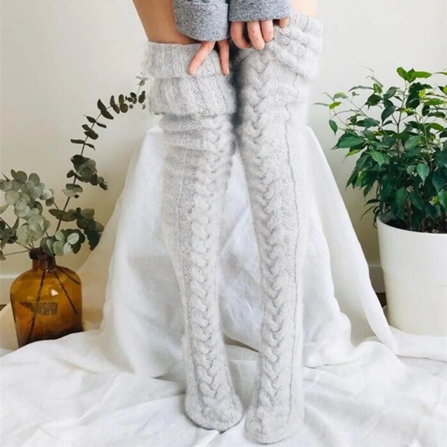 Пара длинных носков Вязаные теплые носки Длинные толстые носки для женщин, фото №5 Пара длинных носков Вязаные теплые носки Длинные толстые носки для женщин, фото №5