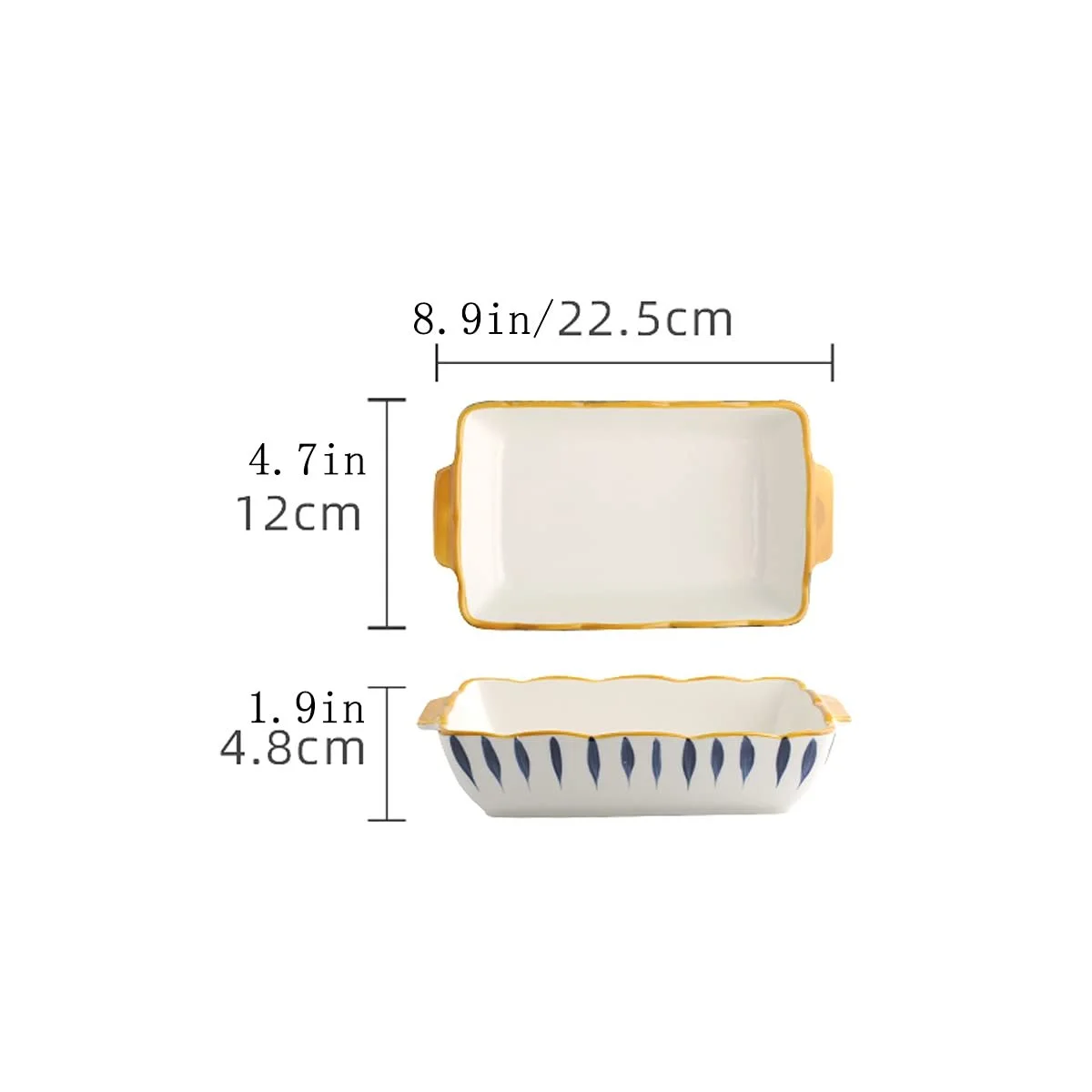 Форма для запікання керамічна прямокутна з ручками (C), фото №2 Форма для запікання керамічна прямокутна з ручками (C), фото №2
