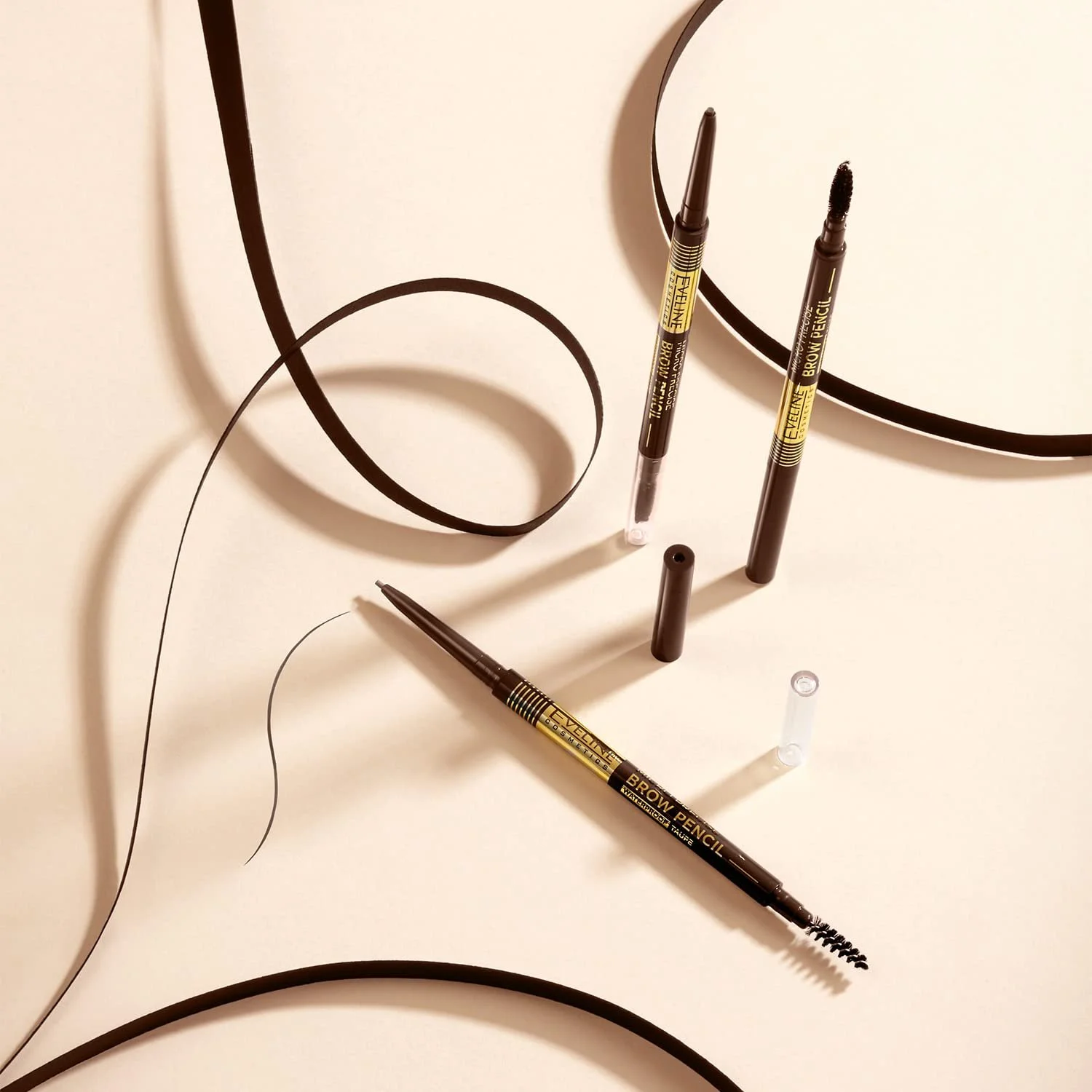 Олівець для брів Eveline Cosmetics Micro Precision водостійкий веганський зі щіточкою Cool Brown, фото №3