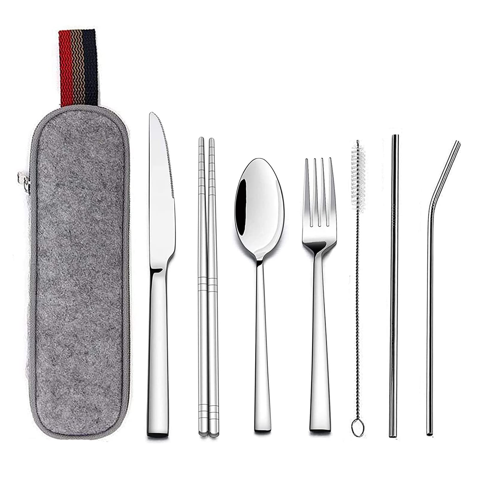 Набір Camping Cutlery Portable матовий нержавіюча сталь 7 шт чорний, фото №1