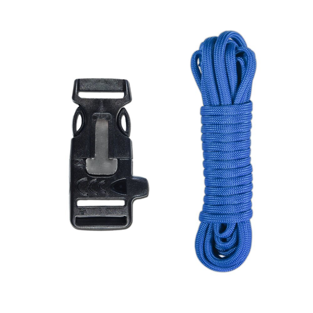 Набір для виживання: паракорд PARACORD PLANET 20 дюймів, кресало/свисток, colonial blue, фото №1