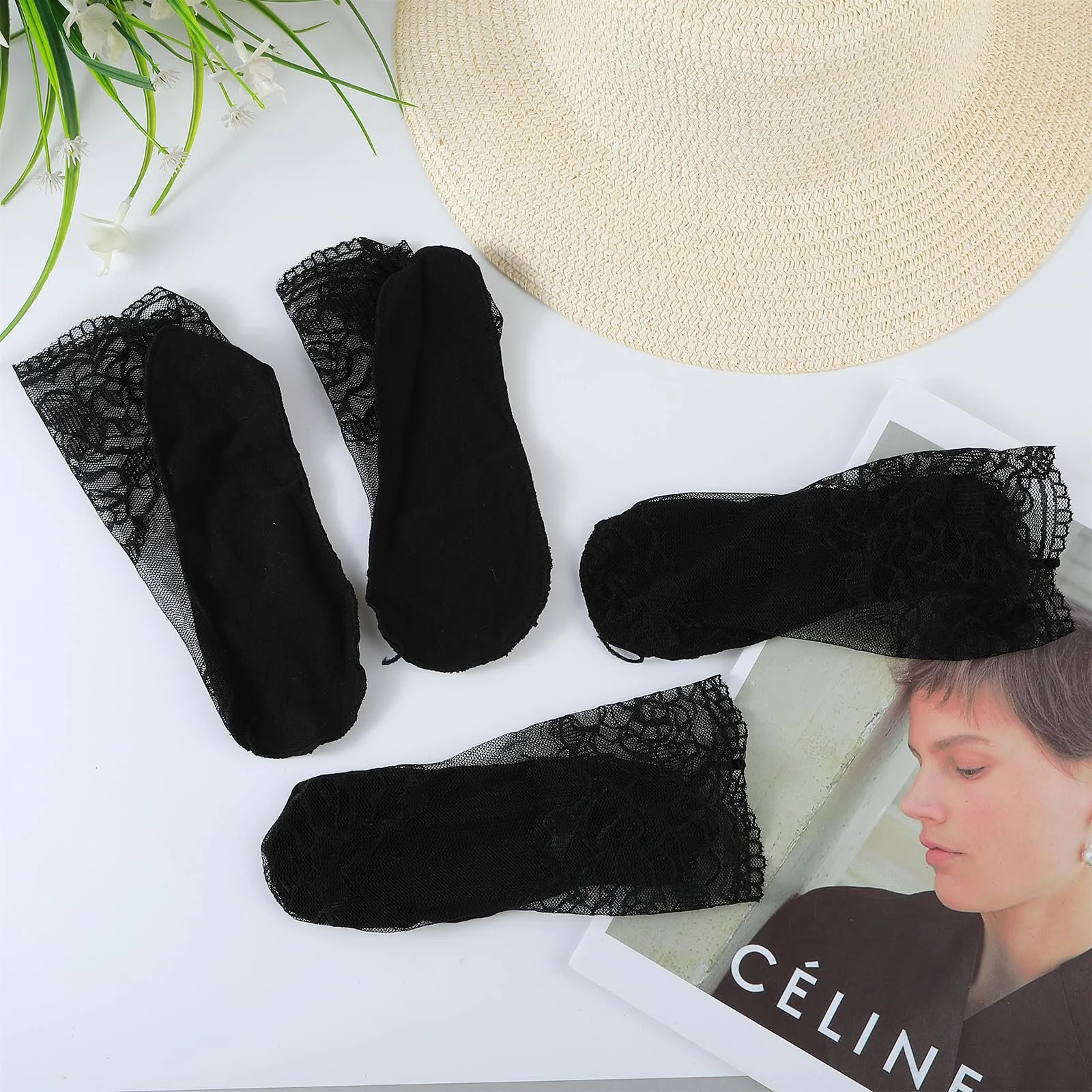 Шкарпетки Yolev Жіночі короткі мереживні, 5 пар, фото №6
