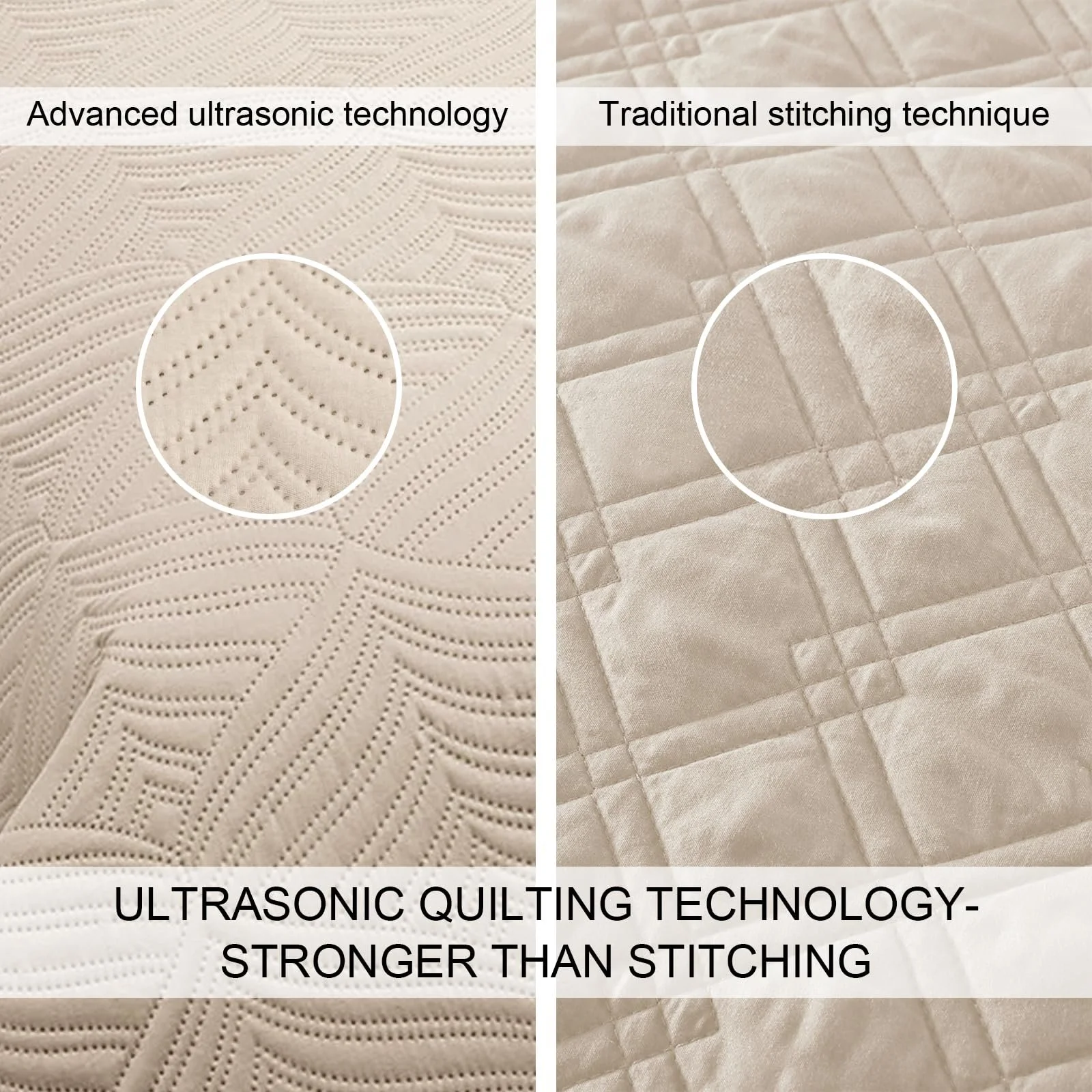 Покрывало Whale Flotilla Modern 220 x 240 см, покрывало на кровать с 2 наволочками, микрофибровое покрывало с тиснением, легкое и мягкое постельное белье на 4 сезона, бежевый, фото №7