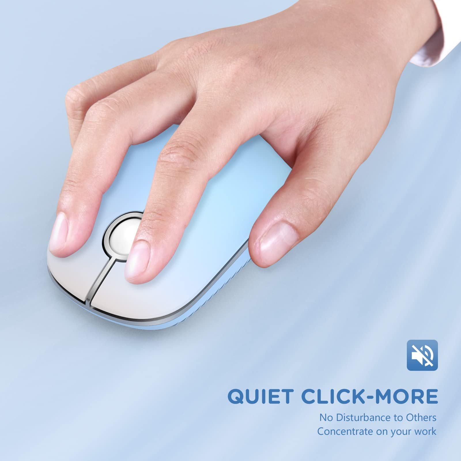 Мышь Беспроводная seenda 1600 DPI 3 кнопки Teal, фото №3