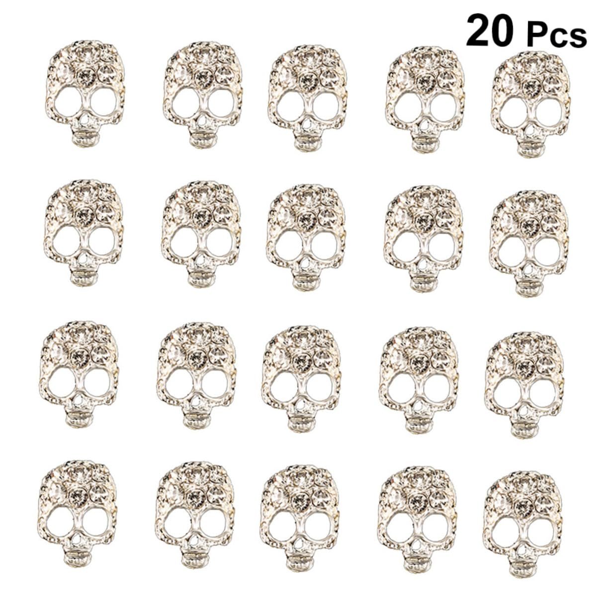 Набор украшений для ногтей Beavorty, 20 шт, стразы из металлического сплава в форме черепа для нейл-арта и украшения для дома, фото №2