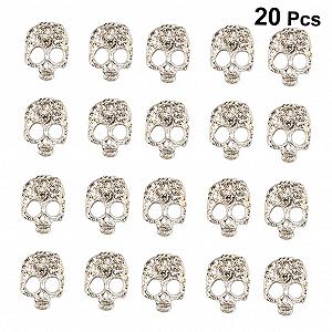 Набор украшений для ногтей Beavorty, 20 шт, стразы из металлического сплава в форме черепа для нейл-арта и украшения для дома synthetic.ua - Фото 1