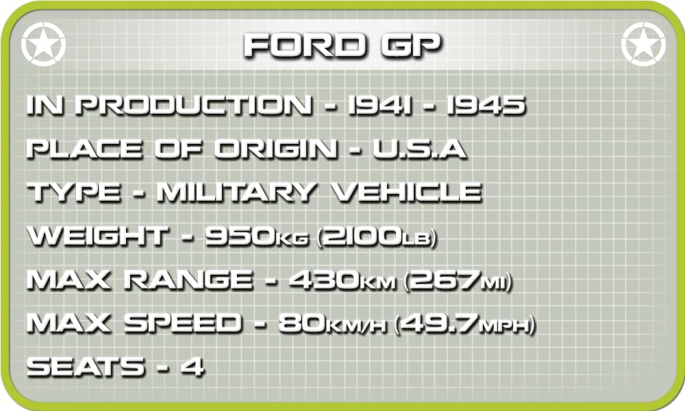 Игрушки COBI Historical Collection 2400 Ford GP Разноцветный Небольшой, фото №6