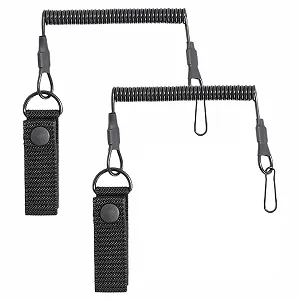 Тактичний Брелок JTKREW Спіральний Карабін 2шт чорний - Фото 1