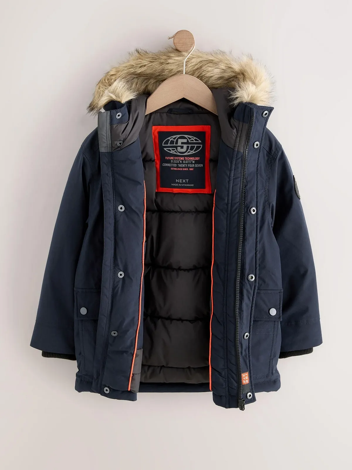 Парка Next для хлопчиків, водовідштовхувальна, утеплена, з штучним хутром, фото №3