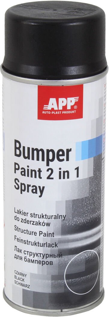 Краска-спрей APP Bumper Paint Черный мат для пластика структурная 400мл 020811, фото №1