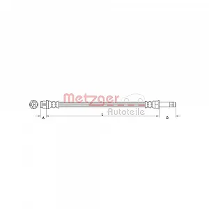 Тормозной шланг METZGER 4111368 MERCEDES-BENZ задний мост слева - Фото 1
