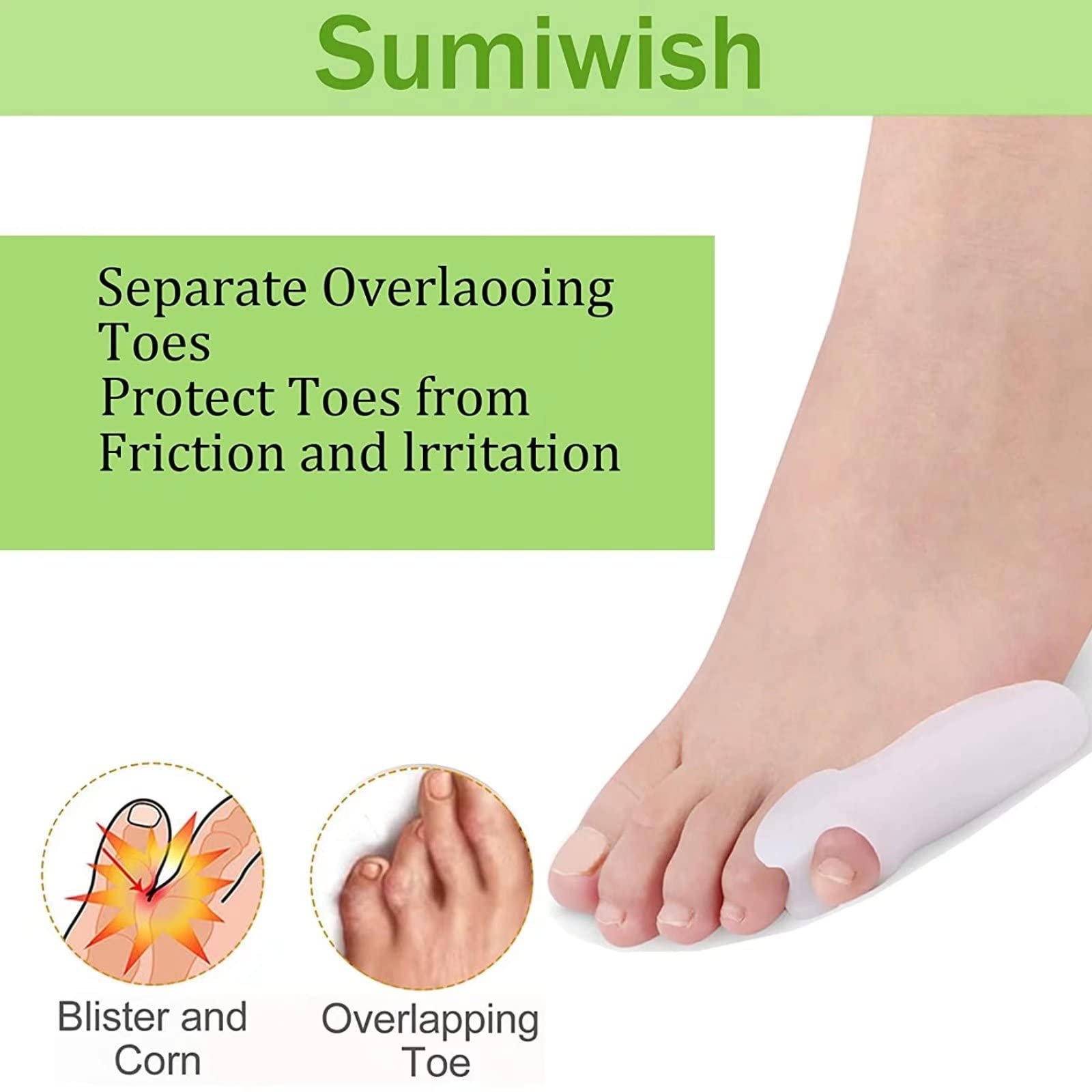 RUNRAYAY 10 шт. Защита для мизинца с разделителем, гелевая накладка для защиты от буньона, корректор буньона для мизинца для ношения с обувью, фото №6 RUNRAYAY 10 шт. Защита для мизинца с разделителем, гелевая накладка для защиты от буньона, корректор буньона для мизинца для ношения с обувью, фото №6