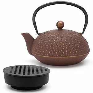 Чайник Induction 0.9 Літра Small Purple Asia Cast Pot з підставкою для підігріву з нержавіючим сталевим фільтром для чаю - Фото 1