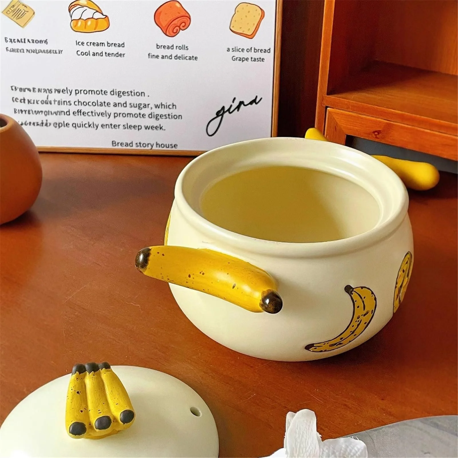 Кастрюля-жаровня Dutch Oven керамическая с крышкой и двойными ручками Banana Casserole Dish, фото №7