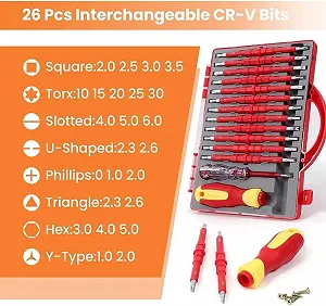 Набір викруток для електрика 26 одиниць Ізольований 1000V з кейсом - Фото 1