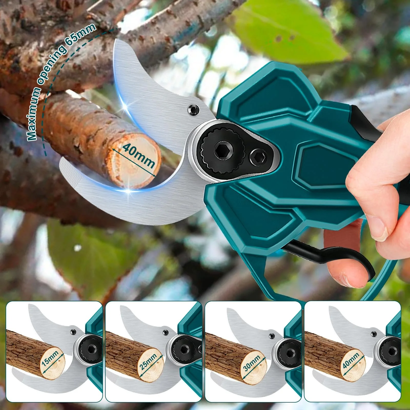 Секатор акумуляторний  Makita 18 V, 65 мм відкриття, 40 мм діаметр різання, фото №6