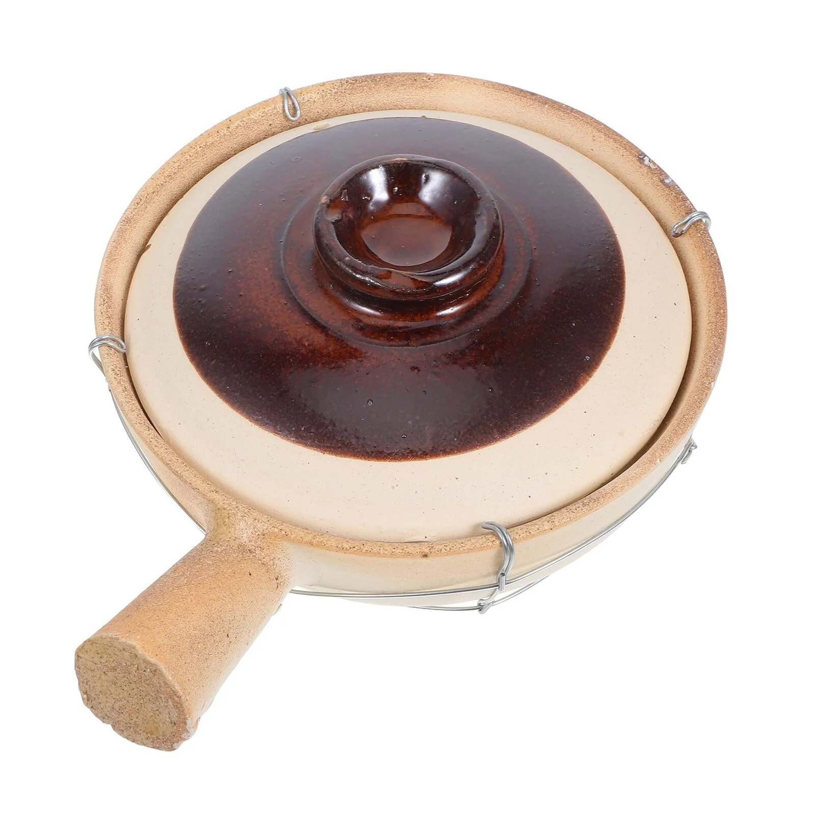 Горшок глиняный традиционный с крышкой керамический термостойкий для риса и супов, фото №1