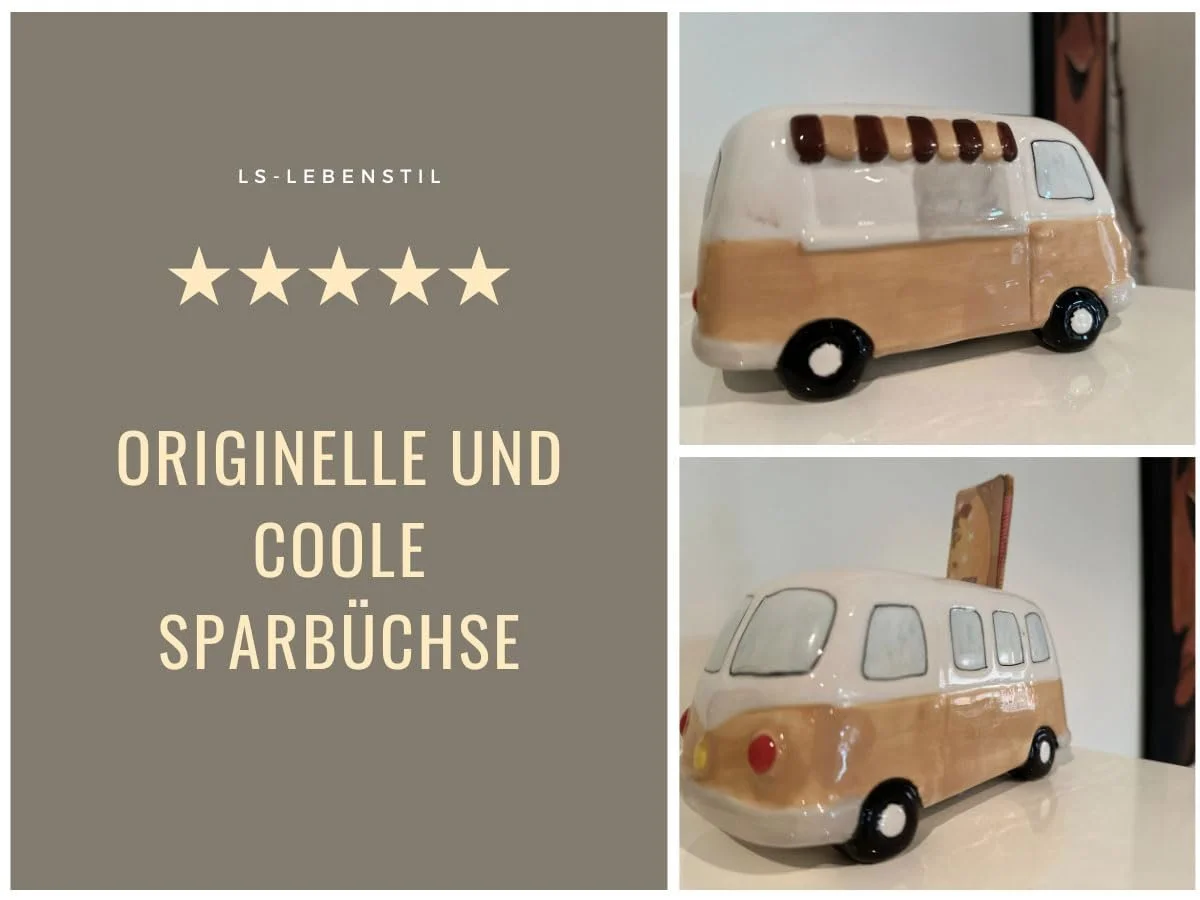 Скарбничка LS-LebenStil Retro Mini Bus керамічна доломітова, фото №4