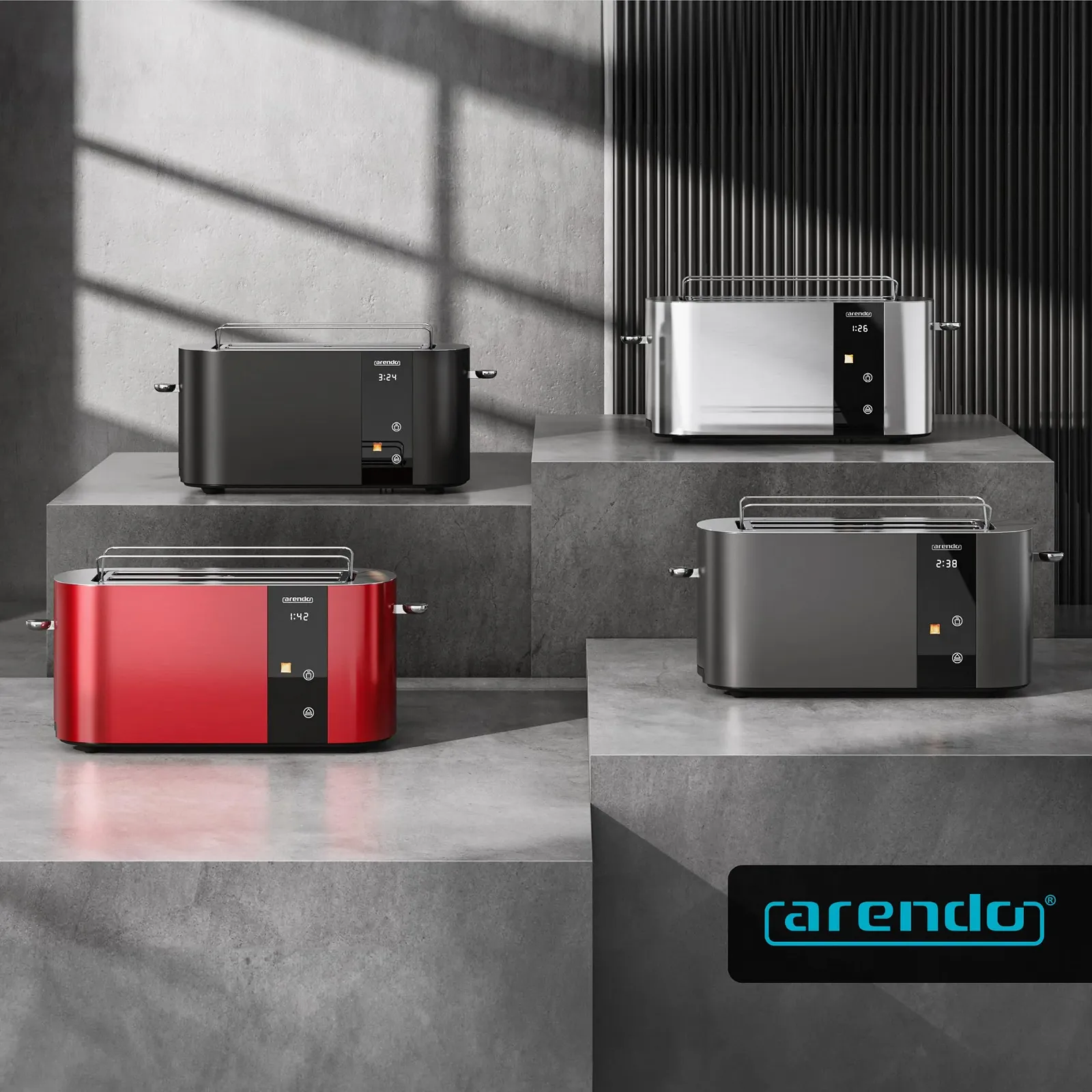 Тостер Arendo Level Touch 4-скибовий з довгим слотом Нержавіюча сталь, фото №7