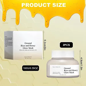 Маска для лица Rice Beauty 150 г, Рисовая маска для лица, Маска из молотого риса и меда для сияния, Восстанавливающая/Увлажняющая/Укрепляющая/Питательная/Маска для красоты лица synthetic.ua - Фото 1